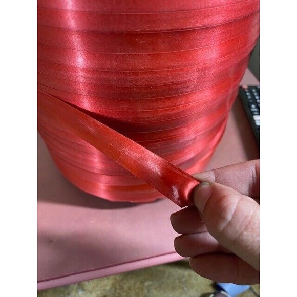 Large Spool Red Satin Decorative Craft Ribbon 3/4" Wide 13 1/2" x 7.5" 12.14 lbs - Picture 7 of 9